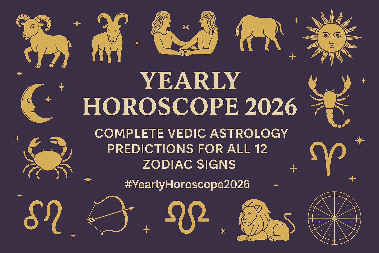 Yearly Horoscope 2026 – Complete Vedic Astrology Predictions for All 12 Zodiac Signs